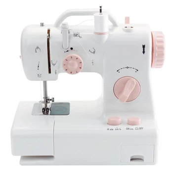 

Mini Sewing Machine Built-in Light Mending Machine Dual Speed Double Thread Stitching Electric Sewing Machine with Foot Pedal