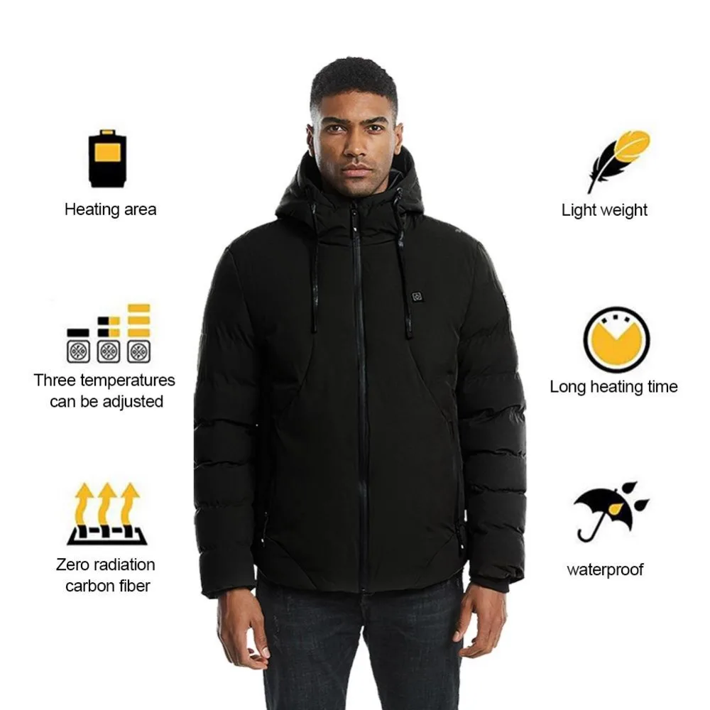 Модная мужская и женская куртка с электрическим подогревом, нагревательный жилет, USB Тепловая ткань, теплое перо, специальное предложение, большой размер, зимняя куртка 4XL