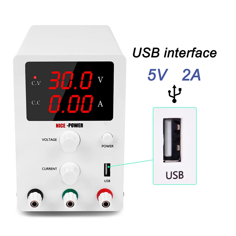 

USB 30V 10A High-precision LED Display Dc Laboratory Adjustable Power Supply 60V 5A Digital Transformers Current Stabilizer