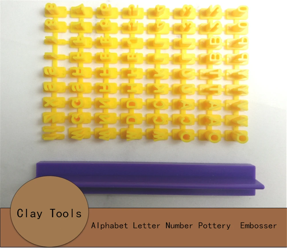 1Set Alphabet Letter Number Pottery Press Stamp Embosser Cutter Accessories