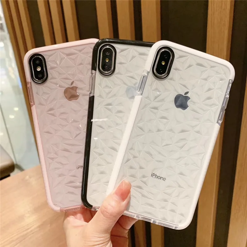 100Pcs Luxury Jelly Diamond Phone Case For iPhone