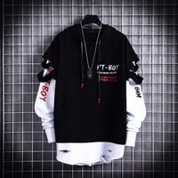 Sweat-shirt à capuche pour hommes, Streetwear décontracté, Y2K, noir, hauts pour hommes, mode coréenne, élégant, Hip Hop, vêtements Anime Dacning 1