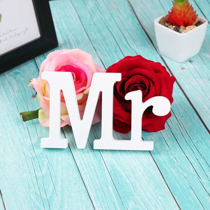 Украшение для свадебного приема знак Mrs and Mr деревянный буквенный орнамент украшение стола MU8669