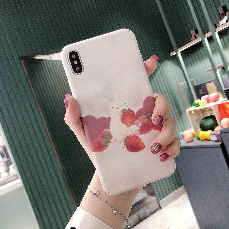 Жесткие чехлы для телефонов с милым мультяшным кроликом для iphone 11 Pro X 7 6 6S 8Plus матовая задняя крышка для iphone 11 Pro XS чехол для MAX XR чехлы