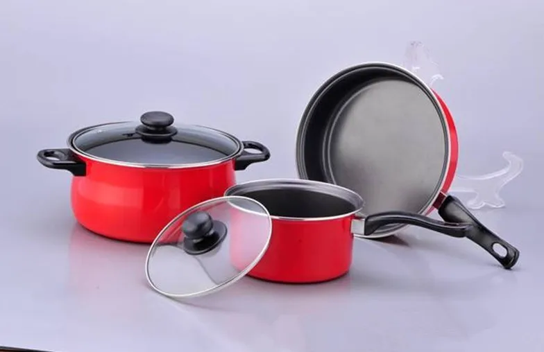 

Kitchen Non-stick Pot Gift Fried Soup Fried Cookware Set Classic Three-piece Set Pot