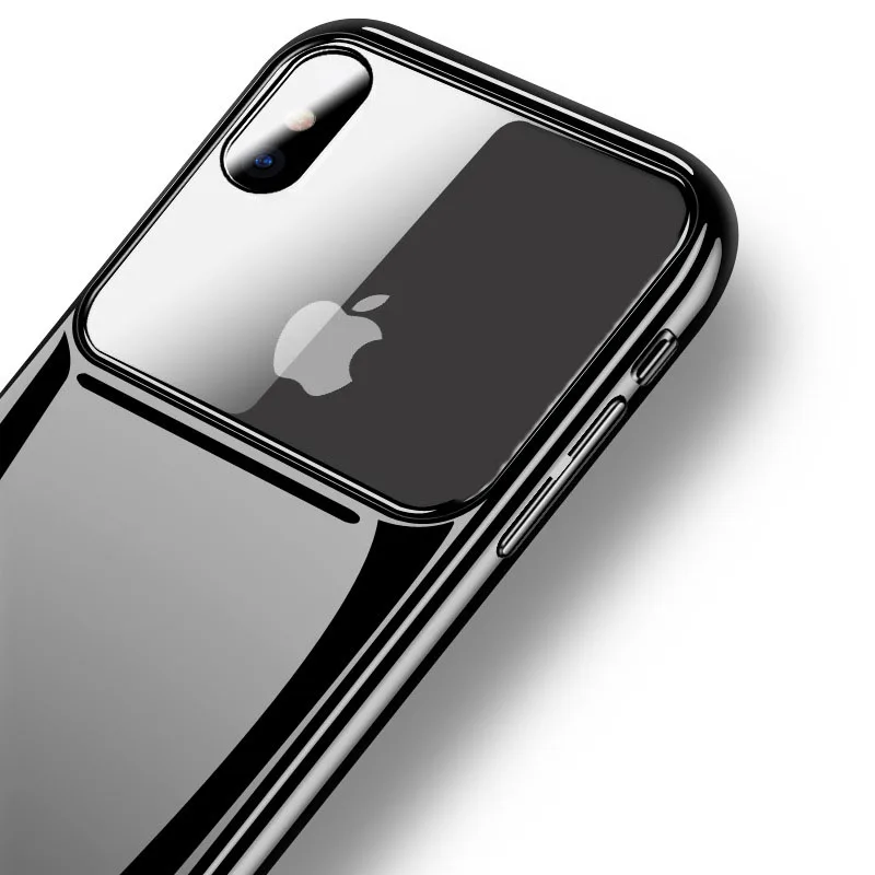 Для iPhone7 8 plus x xs xr xsmax Чехол для мобильного телефона стеклянный зеркальный чехол с рисунком все-в-одном защитный чехол