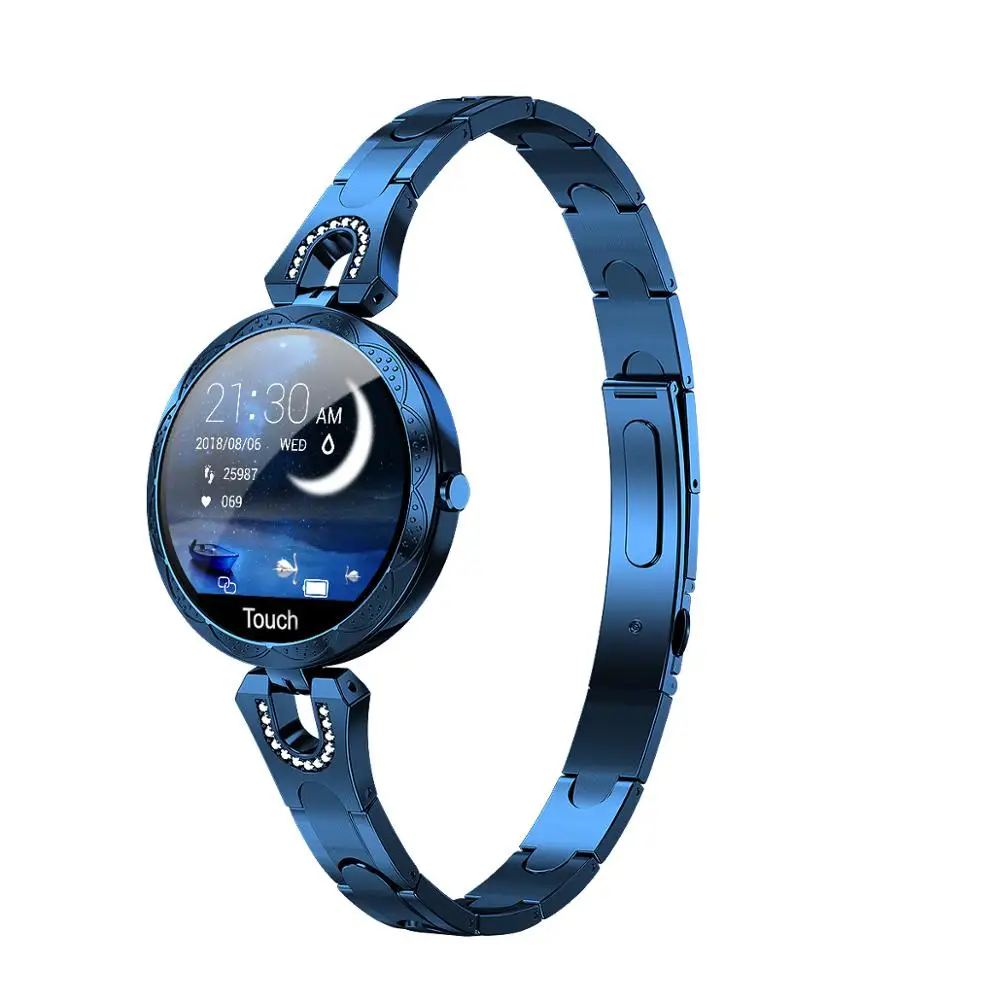 Модный смарт-браслет AK15 с цветным экраном HD, спортивный фитнес-трекер, монитор кровяного давления для женщин и девочек - Цвет: blue