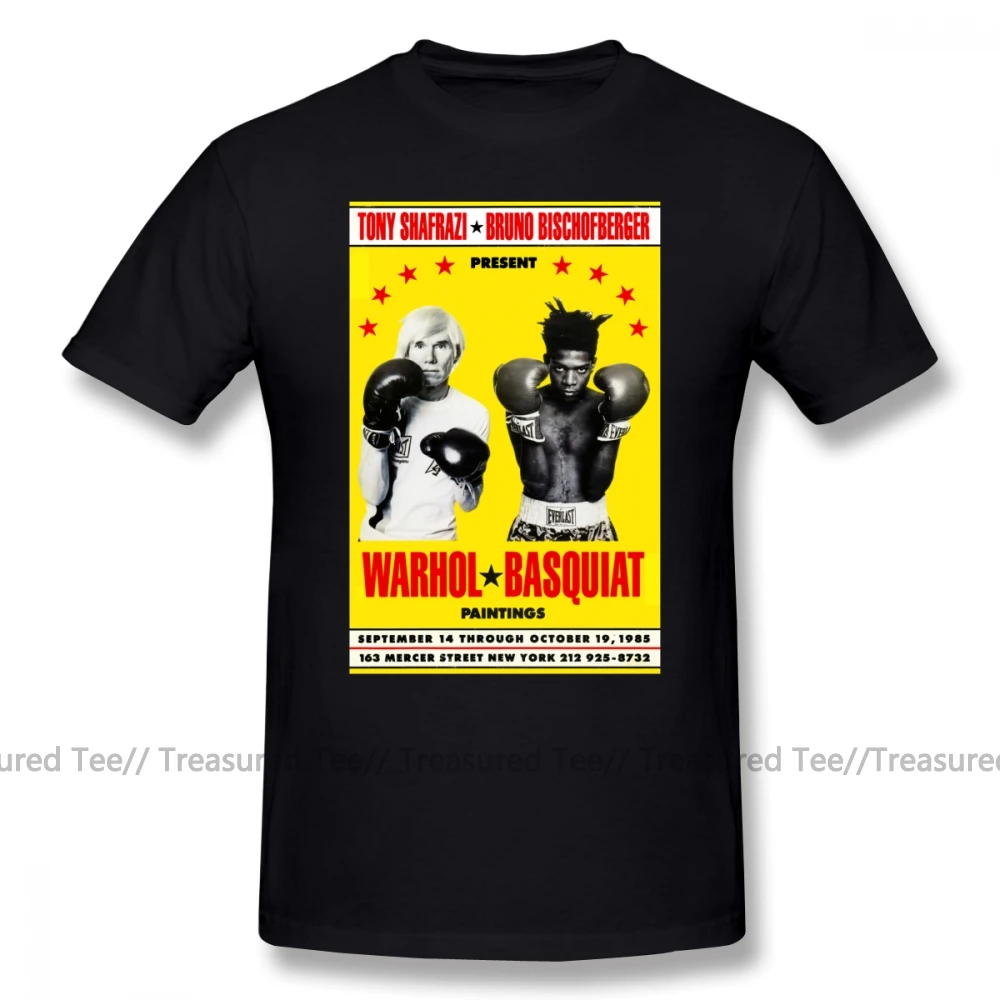 

Basquiat T Shirt Basquiat Warhol Poster T-Shirt 5x Short-Sleeve Tee Shirt Printed Basic Cotton Mens Funny Tshirt