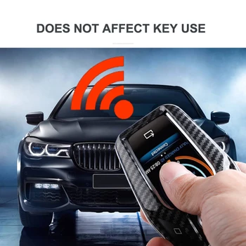 

For BMW 5 7 Series G11 G12 G30 G31 G32 i2 i8 X3 X5 X7 X4 ABS Carbon Fiber Car Remote Key Case Cover HolderLED Display Key Shell