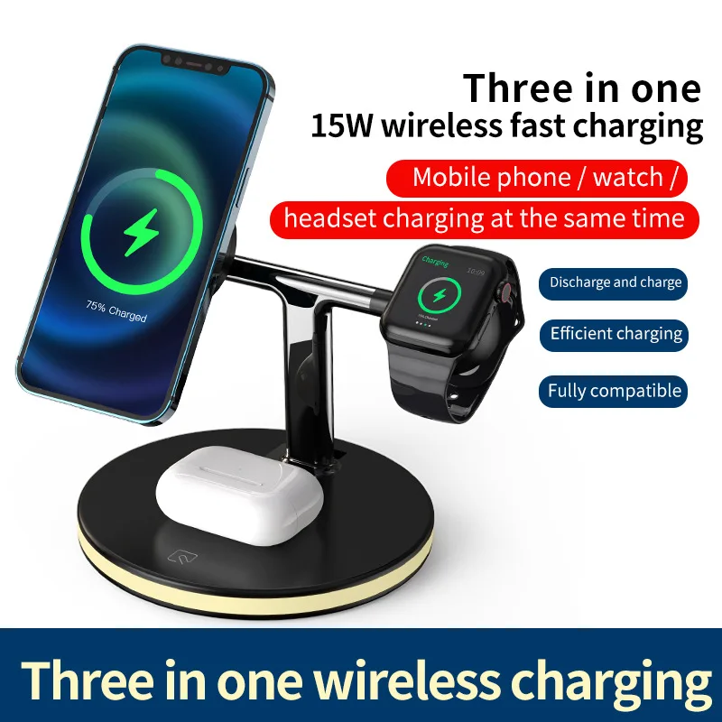 

New Qi 3 in 1 multi-function wireless charger for iphone 11 12promax 6 7 8 plus x xr xsmax for iwatch 1/2/3/4/5 for airpods Pro