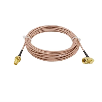 

RP SMA Female Bulkhead to RP SMA Male Right Angle Assembly Pigtail Extension RG316 Copper Conductor for Wireless Antenna 1-15M