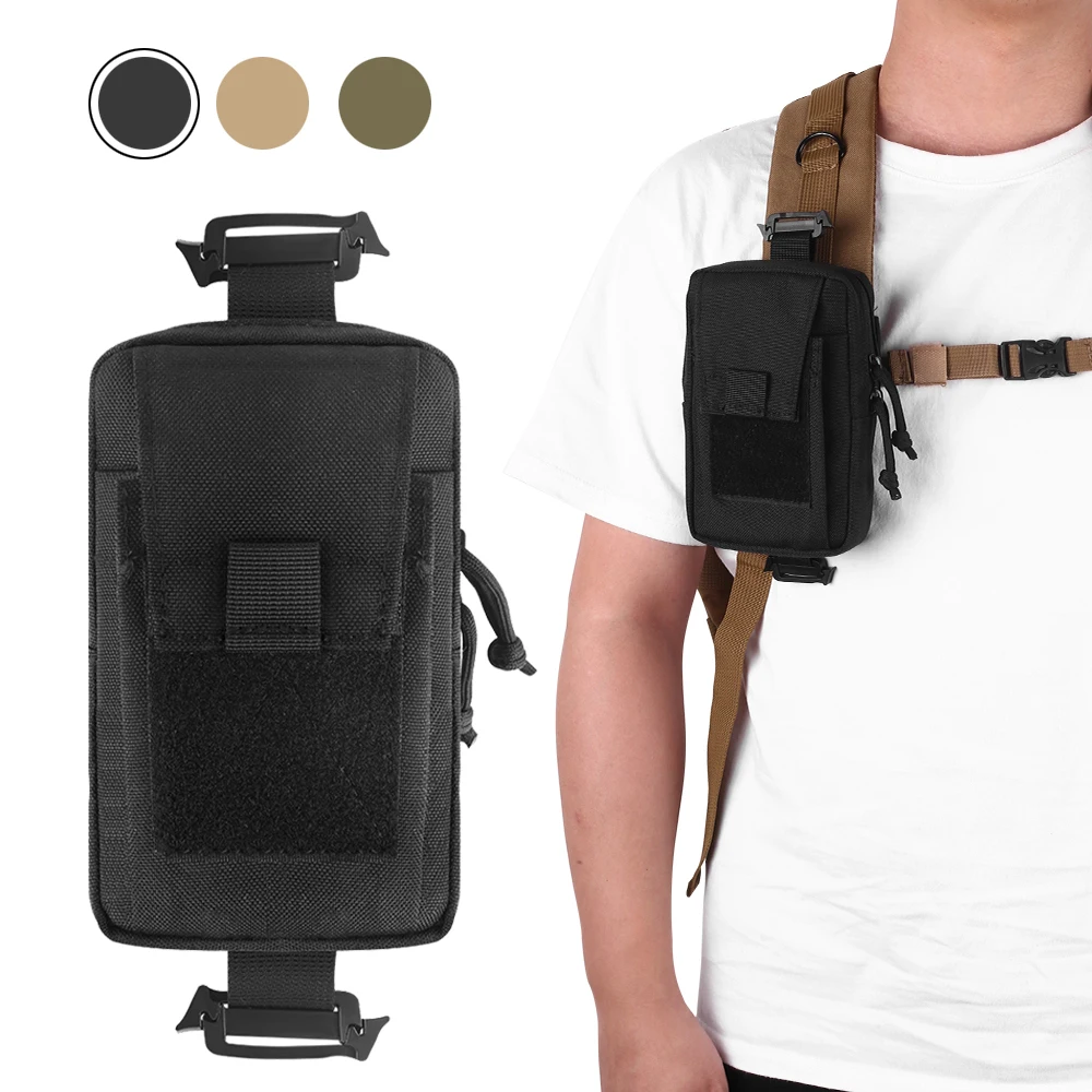 1000D Tactical Molle Pouch Outdoor Mobile Phone Wallet EDC Waist Bag Utility Vest Backpack Hanging for Hunting Camping | Спорт и