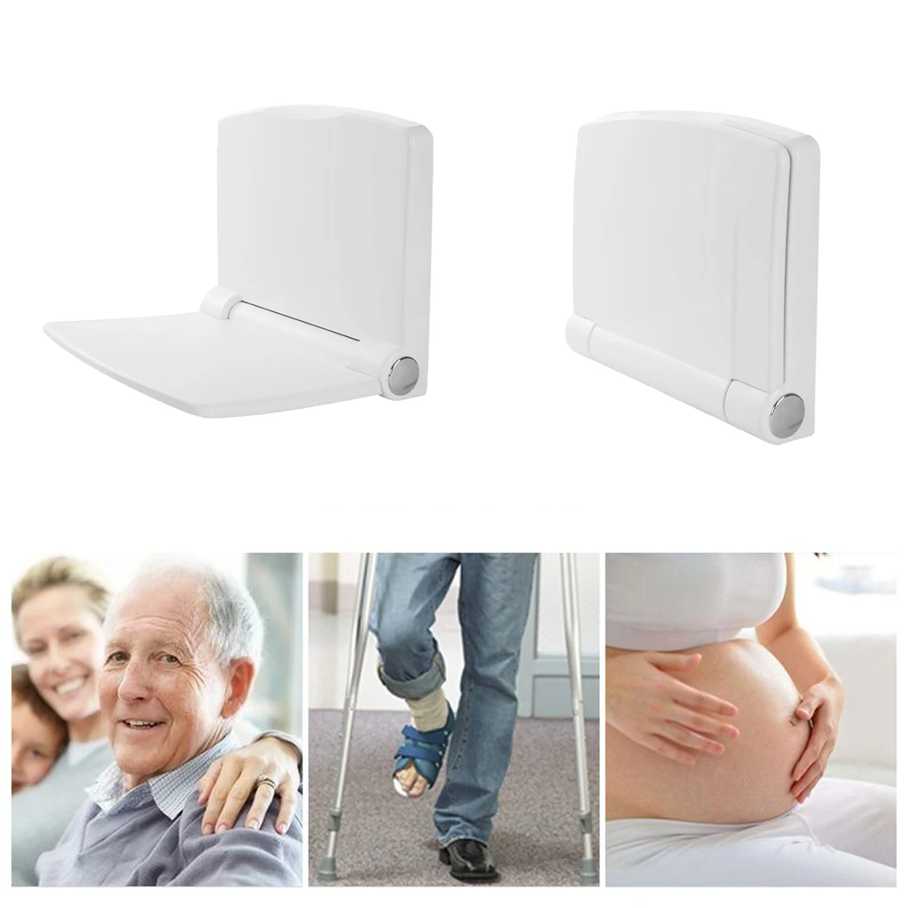  Folding Shower Seat Wall Mount Foldable Bath Shower Seat For Elderly Seniors Handicap - Sturdy Fram
