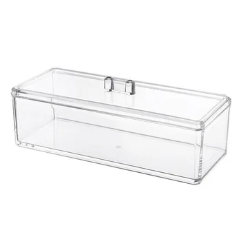 

Rectangle Home Clear Transparent Display Organize Cosmetic Makeup Make Up Cotton Swab Acrylic Box for Storage