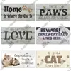 Putuo Decor Cat Wooden Sign Pet Tag Cat Accessorise Lovely Friendship Animal Sign Hanging Plaques for Crafts Home Decoration 4