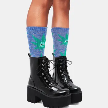 melhor À Venda Grande Tamanho 42 Mulher Rendas Botas De Outono Das Senhoras Grossas Plataforma Cunha Preto Botas De Tornozelo De Couro De Patente Punk Goth Novo