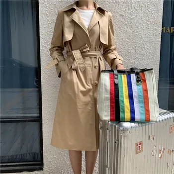 

Large Capacity Casual Totes Big Bag Canvas 2020 New Rainbow Stripe Bag Fashion Shoulder Messenger Bags Women Purse and Handbags