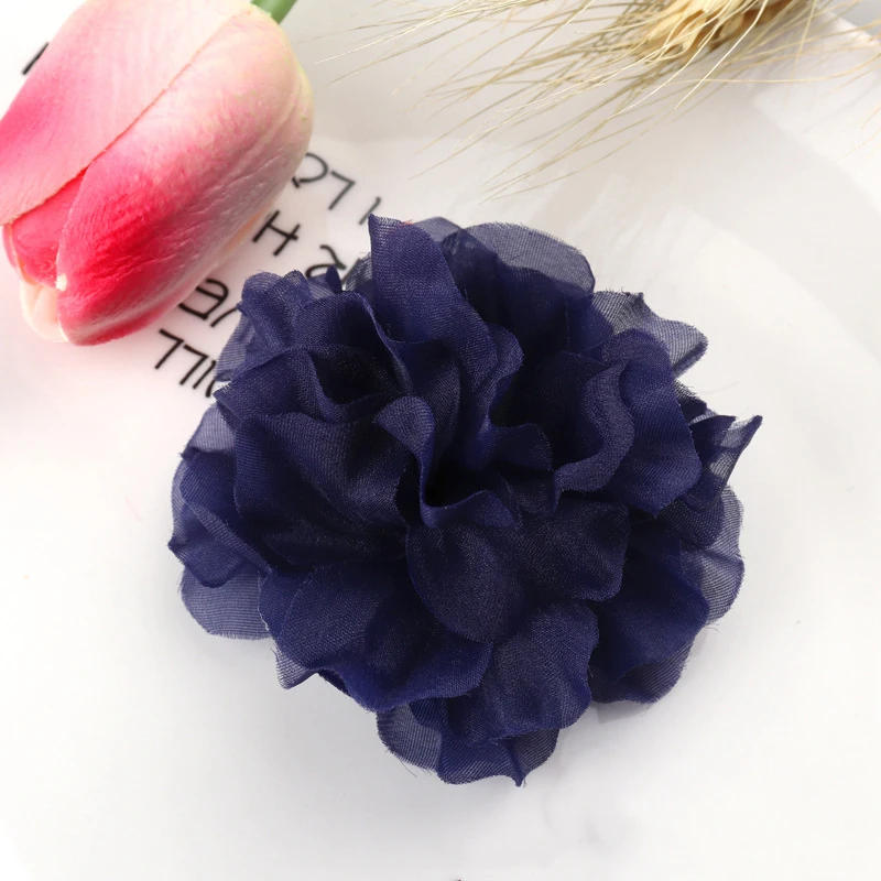 5PCS /33 Colors Mini Chiffon Fabric Flower For Wedding Invitation Artificial Flowers For Dress Decoration - Цвет: 4