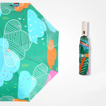 

High Qulity Folding Sunny Umbrella Automatic Umbrellas Fully-automatic Sun Umbrella Silver Coating Sunscreen Dual-use