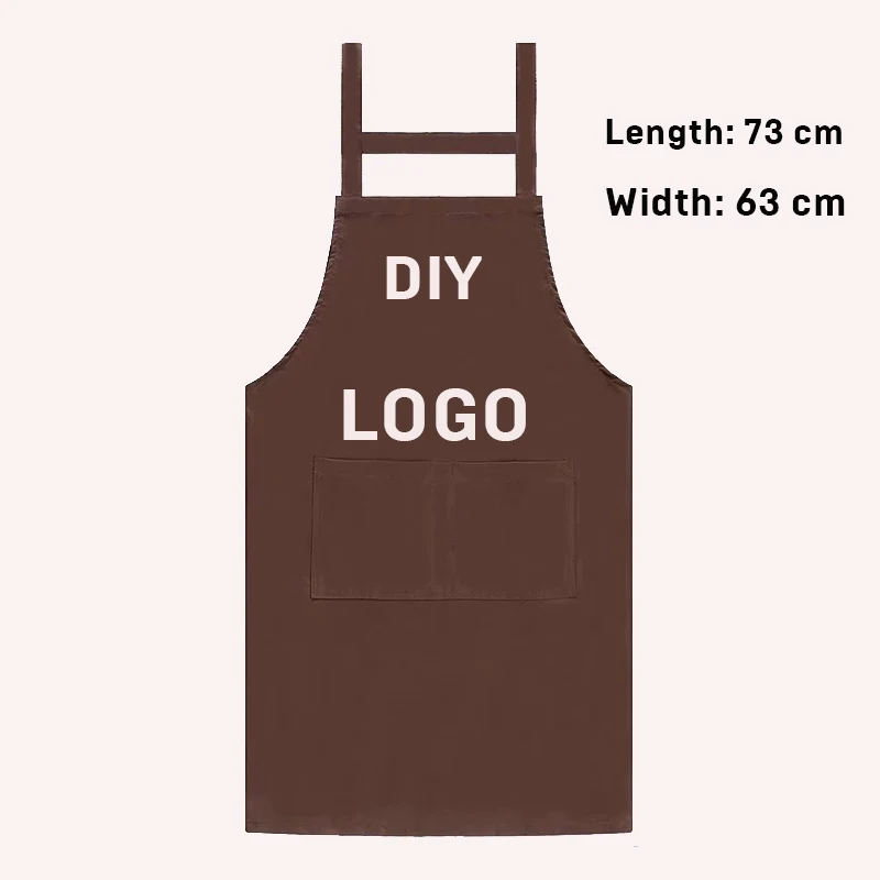 100% polyester fiber new solid color cooking kitchen apron unisex woman men chef waiter cafe shop barbecue haird