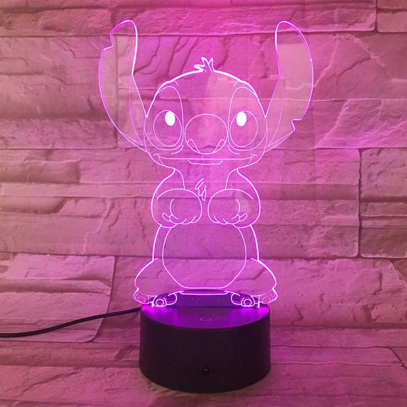3D Светодиодная лампа для спальни настольная ночник акриловая панель usb кабель 7