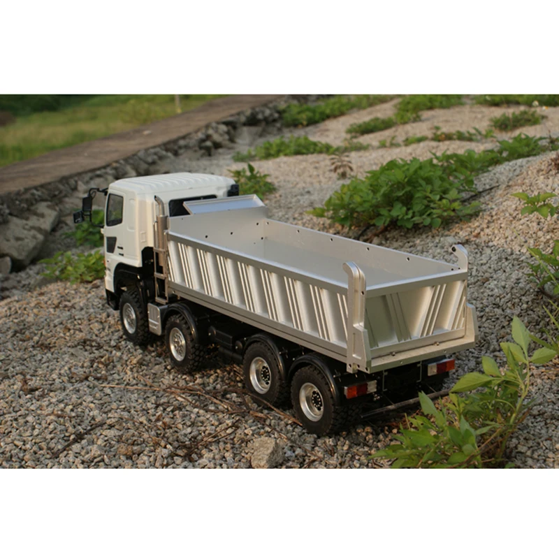 LESU 1/14 RC Hino700 8x8 металлический корпус гидравлический самосвал замок