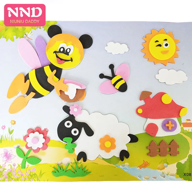 Niuniu Daddy DIY Мультяшные наклейки с животными дети 3D EVA пена стикер Монпелье