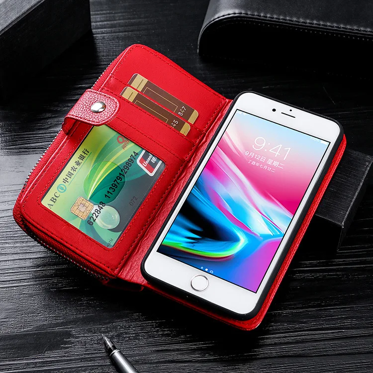 New Style iphonexsmax Wallet Phone Case iPhone 8 Leather Case XR Applicable SAMSUNG S10 Shatter-resistant Silicone Cover