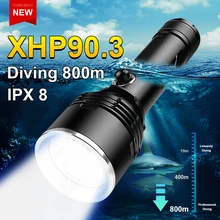 

600000 Glare Super XHP90.3 Most Powerful Diving Flashlight XHP90 High power L2 Dive Led torch IPX8 Waterproof Underwater Lantern