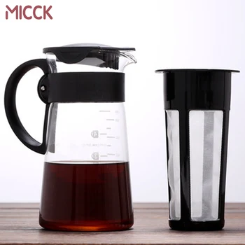 

MICCK Cold Brew Coffee Filter Pot Maker Portable Glass Heat Resistant Ice Drip Coffee Filter Cup Mocha Teapot Kettle Cafetiere