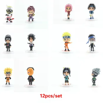 

12pcs/set 3inch Anime Naruto figure Shippuden Uzumaki Q version Sasuke Uchiha Itachi Luo PVC collection model doll toys
