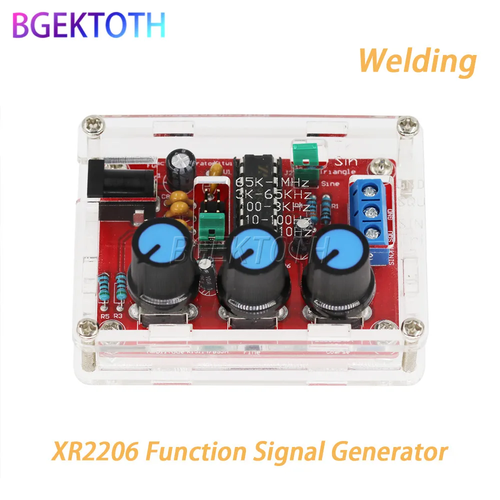 Full Assembled RED Функция генератор сигналов DIY Kit синус/треугольник/квадратный выход 1 Гц-1 МГц генератор сигналов Регулируемая амплитуда частоты XR2206 - Цвет: Full Assembled RED