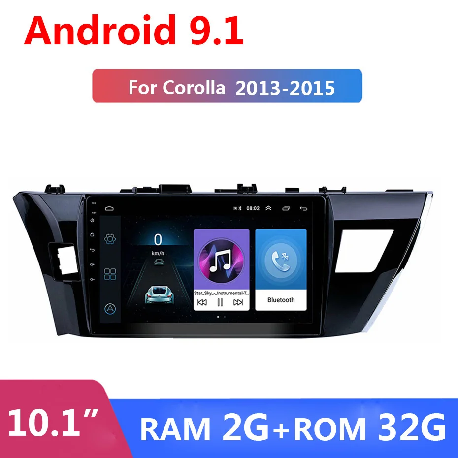 10.1” Car Multimedia Video Audio Player Navigation GPS Android 9.1 For Toyota Corolla 2013 - 2015 2 Din Auto Stereo Radio no DVD |