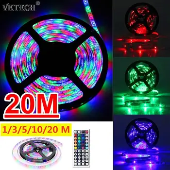 

3/5/10/20M SMD 3528 LED Strip Light RGB Flexible Tape Ribbon Lamp with Remote Control for TV Desktop Screen Decorative Backlight