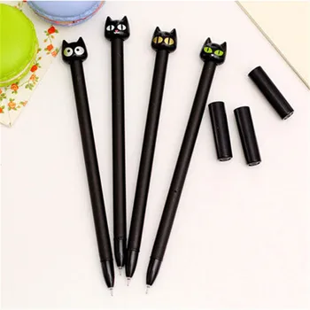 

1 Pcs Cute Cartoon Gel Pen 0.38mm Black Ink Novelty Cat Korean Pens For Stationery Gift Office School Supplies