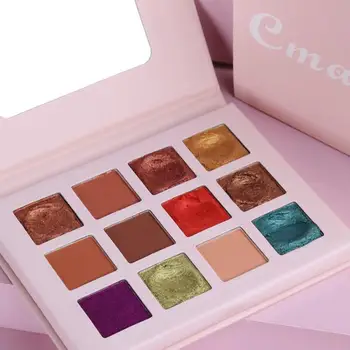 

12 Color Glitter Eyeshadow Makeup Pallete Matte Eye Shadow Palette Makeup Brushes Shimmer Pigmented Cosmetics New TSLM1