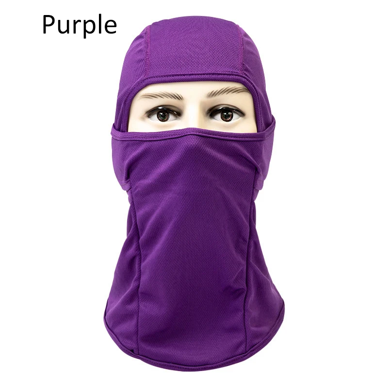 Purple 1 шт. летняя крутая маска для рта и лица камуфляжная однотонная Балаклава маска унисекс модная уличная Солнцезащитная намордник для лица - Цвет: Purple