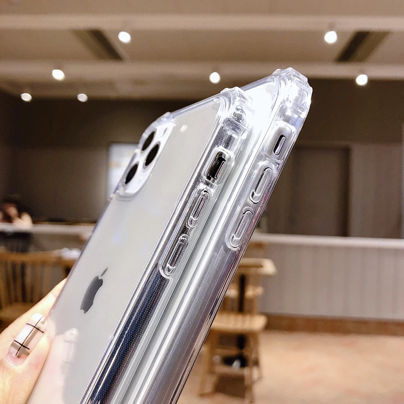 Однотонные высококачественные чехлы для телефонов iPhone 11Pro Max 6 6s 7 8 Plus X Xs Max Xr 11 Pro из мягкого ТПУ, прозрачные противоударные чехлы на заднюю панель