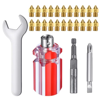 

Extruder Nozzles 3D Printer Nozzles for MK8 Brass Nozzle for Makerbot Creality CR-10 Ender 35 and 4 DIY Nozzle Tool