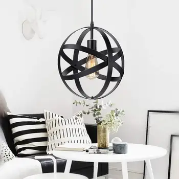 

Industrial Metal Pendant Light Spherical Rustic Vintage Hanging Cage Globe Light Fixture for Kitchen Dining Room Foyer Hallway