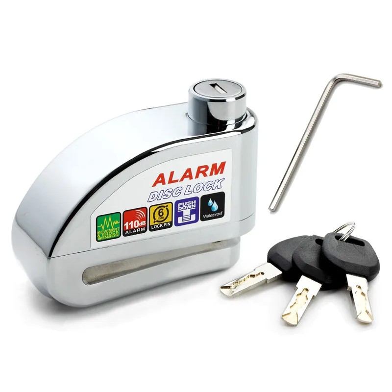 

Bicycle Alarm Lock Waterproof Electric Car Motorcycle Security Anti-theft Lock Moto Bike Disc Brake Lockstitch Free Shipping New
