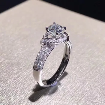 

Silver 925 Jewelry Natural Moissanite Ring for Women 2carats Flower Pure Bizuteria Gemstone Anillos Silver 925 Jewelry Rings Box
