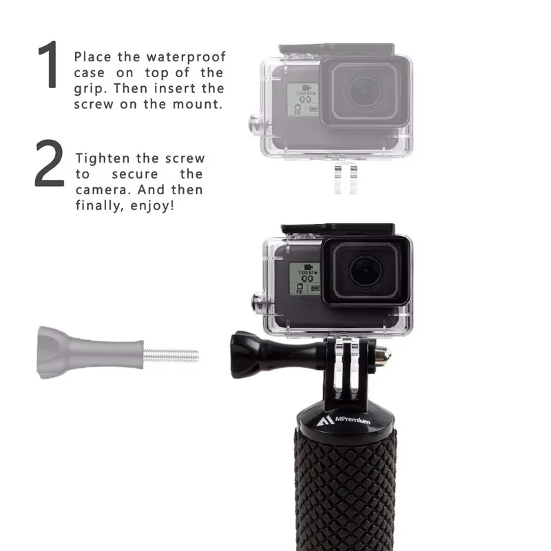 Waterproof Floating Hand Grip For Gopro Hero 8 7 6 5 Xiaomi Action Camera Kit with wrist strap Carabiner For Water Sport Camera-3