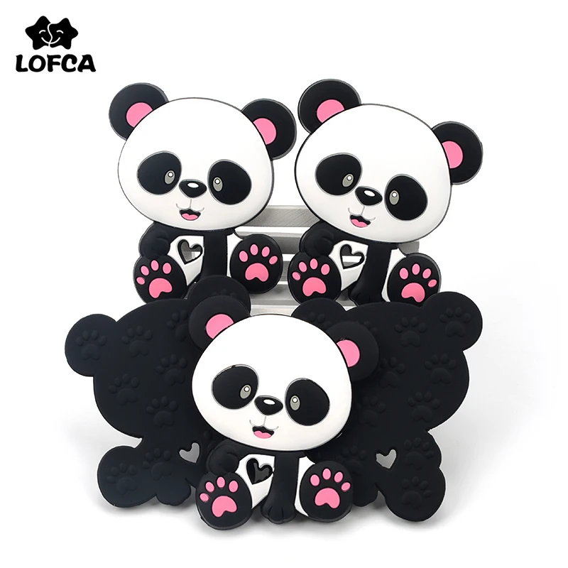 LOFCA Panda силиконовый прорезыватель BPA бесплатно детские силиконовые бусины жевательная игрушка силиконовая подвеска пищевого класса силиконовый уход ожерелье доступ