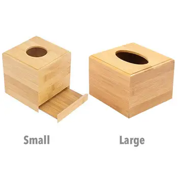 

Environmental Protection Tissue Box Square Decoration Wooden Napkin Rack Storage Box Tissue Storage Container For Office Hotel