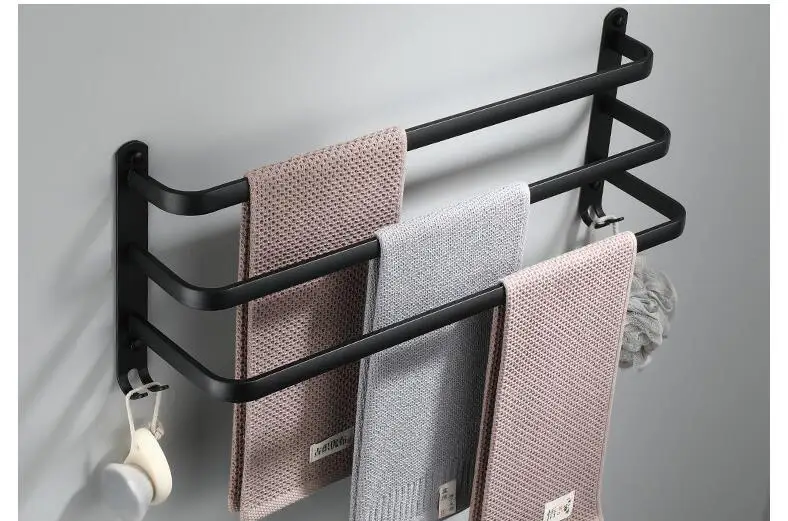 Towel Hanger Wall Mounted Towel Rack Bathroom Space Aluminum Towel Bar