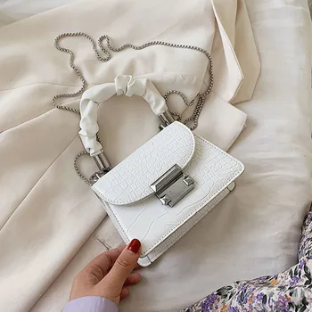 

Fashion Chain Mini PU Leather Hand Bags For Women 2020 Summer New Solid Color Wild Crossbody Shoulder Bags Female Small Handbag