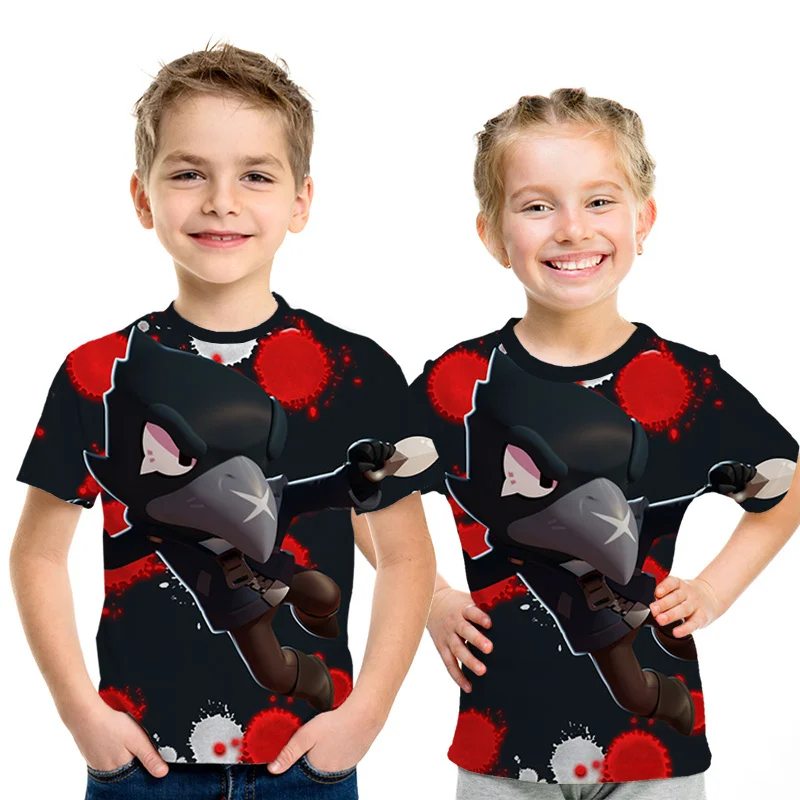 

Summer New Shooting Game t shirt children 3D Print brawl star t-shirts Fashion Cartoon streetwear Boys girls tshirt 100-160CM