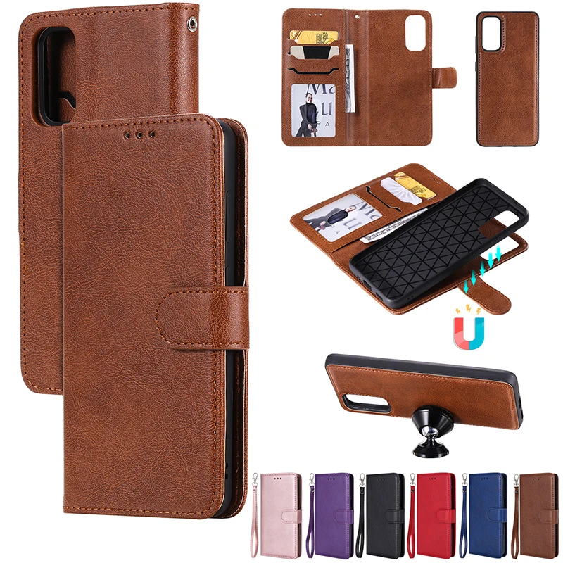 Detachable Flip Leather Wallet Phone Case For Samsung S20 Ultra Note 10 + 8 9 S10 S8 S9 Plus A70 A60 A71 A51 A20S M30S S7 Edge | Мобильные