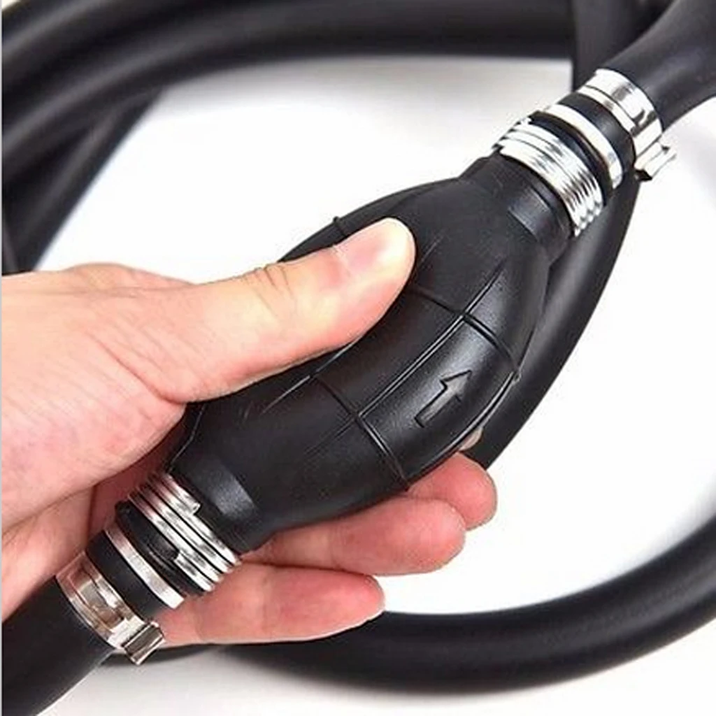 Fuel Line Assembly 1/4inch 6mm Hose Fuel Assembly with Primer Bulb Steel Hose Clamps for Marine Outboard Boat Motor RVs-6FT